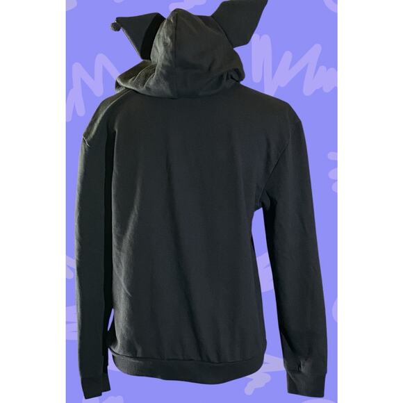 Sanrio Kuromi Amine Womens S Black Graphic Pullover Hoodie Sweatshirt w/ Ears - Picture 3 of 5